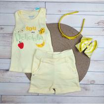 Conjunto Menina Camiseta e Bermuda Esporte Fashion Infantil