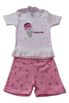 Conjunto Menina Camiseta Rosa c/ Short Pink Sorvete - Baby Duck Conjunto Menina Camiseta Rosa c/ Short Pink Sorvete - Baby Duck