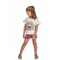 Conjunto menina camiseta+shorts marisol 11207339 Conjunto menina camiseta+shorts marisol 11207339