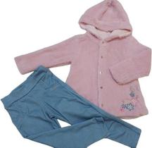 Conjunto Menina Casaco Pelo C/ Capuz + Calça Paraiso 14802 Conjunto Menina Casaco Pelo C/ Capuz + Calça Paraiso 14802