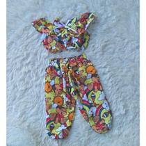 Conjunto Menina Ciganinha Temático T. Monica Amarelo Conjunto Menina Ciganinha Temático T. Monica Amarelo