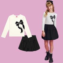 Conjunto Menina Cinti Blusa Algodão e Saia Balonê c/ Short Embutido Tamanho:10