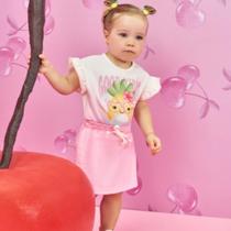 Conjunto Menina Cinti Blusa Boxy Cotton e Short Saia Moletinho Rosa Conjunto Menina Cinti Blusa Boxy Cotton e Short Saia Moletinho Rosa