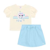 Conjunto Menina Cinti Blusa Cotton e Short Saia Moletinho Un Tamanho:3Cor:Igual da foto