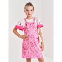 Conjunto Menina CowGirls Jardineira estampada e Blusa com detalhes Beli.me Conjunto Menina CowGirls Jardineira estampada e Blusa com detalhes Beli.me