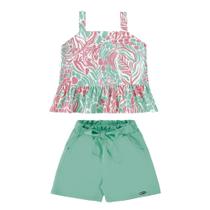 Conjunto menina cropped shorts sarja milli&nina Conjunto menina cropped shorts sarja milli&nina