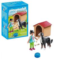 Conjunto Menina e Cachorro com Casinha 7 Pecas - Playmobil 70136