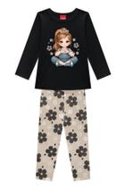Conjunto Menina em Meia Malha Estampado Kyly Conjunto Menina em Meia Malha Estampado Kyly