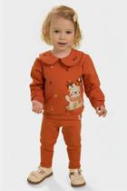 Conjunto Menina em Molecotton Flanelado Estampado Elian Conjunto Menina em Molecotton Flanelado Estampado Elian