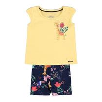 Conjunto menina floresta amarelo Tamanho G Bebê