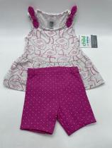 Conjunto Menina Importado Original Flamingos com Short - 2 Pçs Conjunto Menina Importado Original Flamingos com Short - 2 Pçs