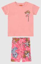 Conjunto Menina Infantil Camiseta Bermuda Ciclista Skye Patrulha Canina Malwee Kids