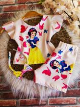 Conjunto Menina Infantil Malu Temático Branca de Neve RF02 + Short