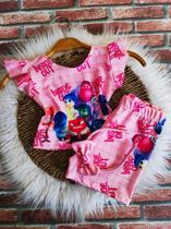 Conjunto Menina Infantil Malu Temático Divertidamente+ Short
