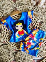 Conjunto Menina Infantil Malu Temático Mulher Maravilha Conjunto Menina Infantil Malu Temático Mulher Maravilha