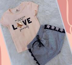 Conjunto Menina Infantil short e saia Conjunto Menina Infantil short e saia