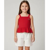 Conjunto menina Infantil Verão Marlan Blusa Badinho Premium TAMANHO:2COR:VERMELLHO Conjunto menina Infantil Verão Marlan Blusa Badinho Premium TAMANHO:2COR:VERMELLHO