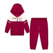 Conjunto Menina Jaqueta e Calça em Moletom Peluciado Vermelho - Kyly Conjunto Menina Jaqueta e Calça em Moletom Peluciado Vermelho - Kyly