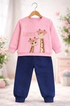 Conjunto menina Kely kety moletom girafinha rosa