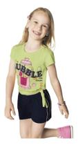 Conjunto Menina Kids Blusa E Shorts Neon - Rovitex Conjunto Menina Kids Blusa E Shorts Neon - Rovitex