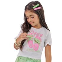 Conjunto Menina Kukiê Blusa Algodão e Short com Mini Textura Tamanho:8Cor:Igual da foto