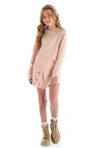 Conjunto Menina Malha Tweed Blusa e Short Saia Menina Anjo Conjunto Menina Malha Tweed Blusa e Short Saia Menina Anjo