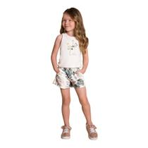 Conjunto Menina Milon Blusa Cropped em Cotton e Shorts em Moletom Conjunto Menina Milon Blusa Cropped em Cotton e Shorts em Moletom
