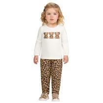 Conjunto Menina Milon Blusa Ursinho Cotto e Legging Moletinho Estampada Off/Bege Tamanho:3 Conjunto Menina Milon Blusa Ursinho Cotto e Legging Moletinho Estampada Off/Bege Tamanho:3