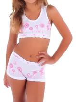 Conjunto Menina Moça Infantil Top E Calcinha Boxer Kit 2 Pçs Conjunto Menina Moça Infantil Top E Calcinha Boxer Kit 2 Pçs