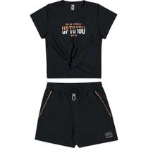 Conjunto Menina Mod.me Blusa em Ribana e Shorts em Moletinho Conjunto Menina Mod.me Blusa em Ribana e Shorts em Moletinho