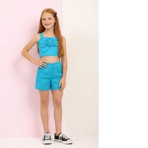 Conjunto menina modinha Premium - cropped 3D e shorts