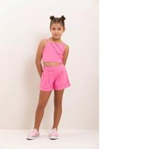 Conjunto menina modinha Premium - cropped e shorts Cor:RosaTamanho:6 Conjunto menina modinha Premium - cropped e shorts Cor:RosaTamanho:6