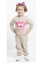 Conjunto Menina Moletom Bordado Forrado Inverno Lessa B8917