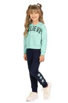 Conjunto Menina Moletom Flanelado Estampa Frase Glitter Kyly Conjunto Menina Moletom Flanelado Estampa Frase Glitter Kyly