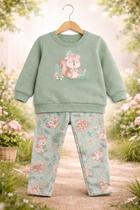 Conjunto menina moletom kely kety bichos da natureza verde