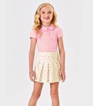 Conjunto Menina Polo Com Shorts Saia Trick Nick Rosa