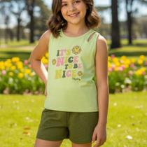 Conjunto Menina Regata com Recorte Cut Out e Shorts - Kely & Kety