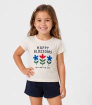 Conjunto Menina Short e Blusa Estampada Select Bege