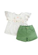 Conjunto Menina Shorts Anjos Baby
