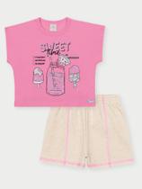 Conjunto Menina Sweet Time Rosa Abrange Conjunto Menina Sweet Time Rosa Abrange