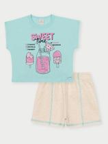 Conjunto Menina Sweet Time Verde Abrange