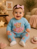 Conjunto menina Tiki liki baby ursinha blusão e calça azul Conjunto menina Tiki liki baby ursinha blusão e calça azul