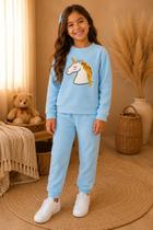 Conjunto menina Tiki Liki unicornio blusão e calça soft Conjunto menina Tiki Liki unicornio blusão e calça soft