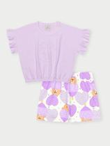 Conjunto Menina Urso de Strass Lilás Abrange Conjunto Menina Urso de Strass Lilás Abrange