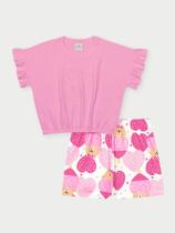 Conjunto Menina Urso de Strass Rosa Abrange Conjunto Menina Urso de Strass Rosa Abrange