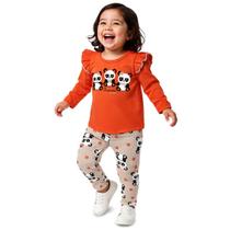 Conjunto Meninas Blusa Manga Longa e Legging Laranja Pandas Kyly Tamanho:1 ano Conjunto Meninas Blusa Manga Longa e Legging Laranja Pandas Kyly Tamanho:1 ano