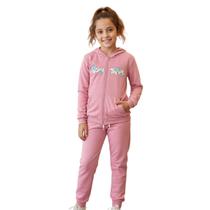Conjunto Meninas Moletom com Capuz Blusa e Calça Inverno -
