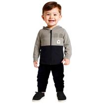 Conjunto Menino Alakazoo Jaqueta Moletom Felpado e Calça Moletom New Wave Cinza Tamanho:2