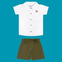 Conjunto Menino Angerô Camisa Capri e Bermuda Moletinho Bran Tamanho:MCor:Igual da foto Conjunto Menino Angerô Camisa Capri e Bermuda Moletinho Bran Tamanho:MCor:Igual da foto