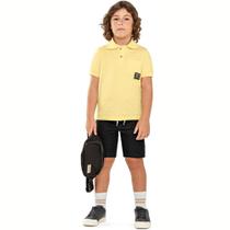 Conjunto Menino Angerô Camisa Polo e Bermuda Moletinho Jeans